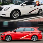 2pcs Auto Racing Sports Decoration Decals Car Side Stripe Sticker Vinyl Wrap Car Stylish Styling Sticker Car Accessories